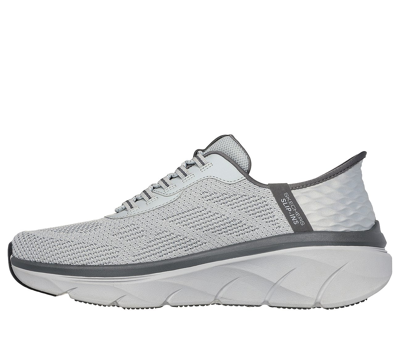 SKECHERS SLIP-INS RF: D'LUX WALKER 2.0 - REZINATE, GREY Footwear Left View