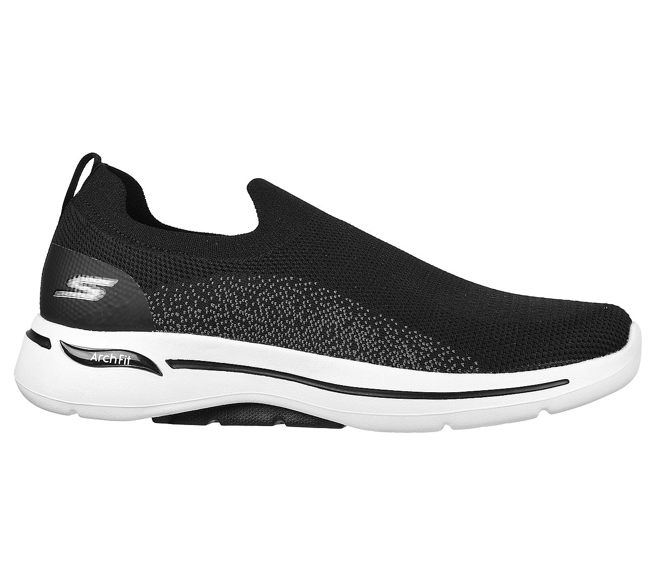Skechers Black/Grey Go Walk Arch Fit Seltos Mens Slip On Shoes Style ID ...