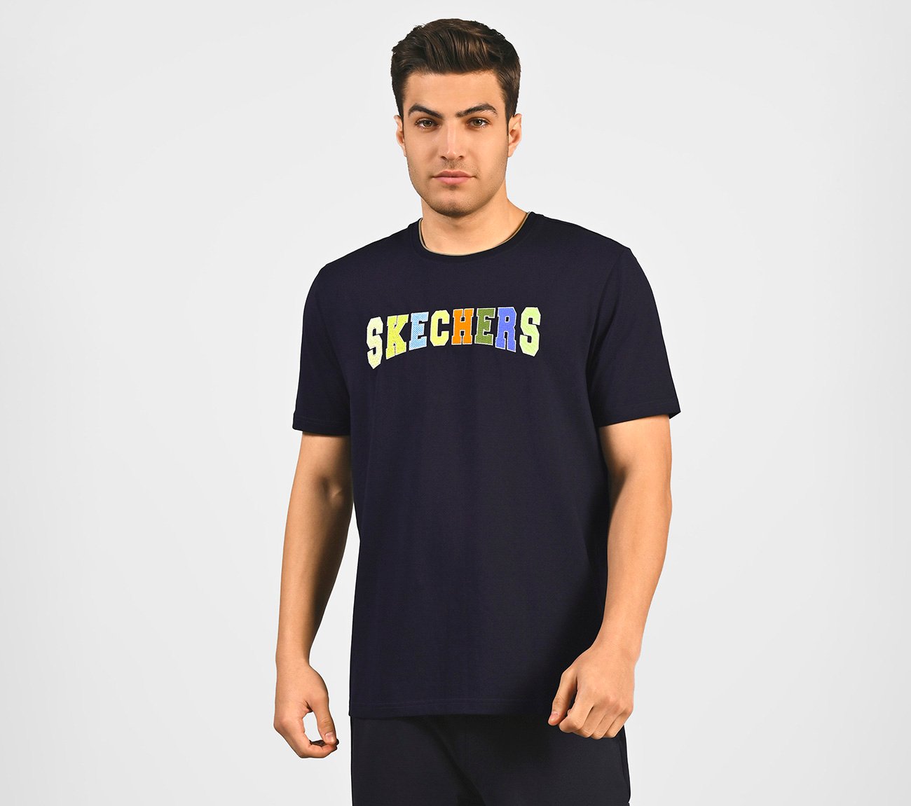 MULTICOLOR LOGO T-SHIRT, NAVY Apparel Lateral View