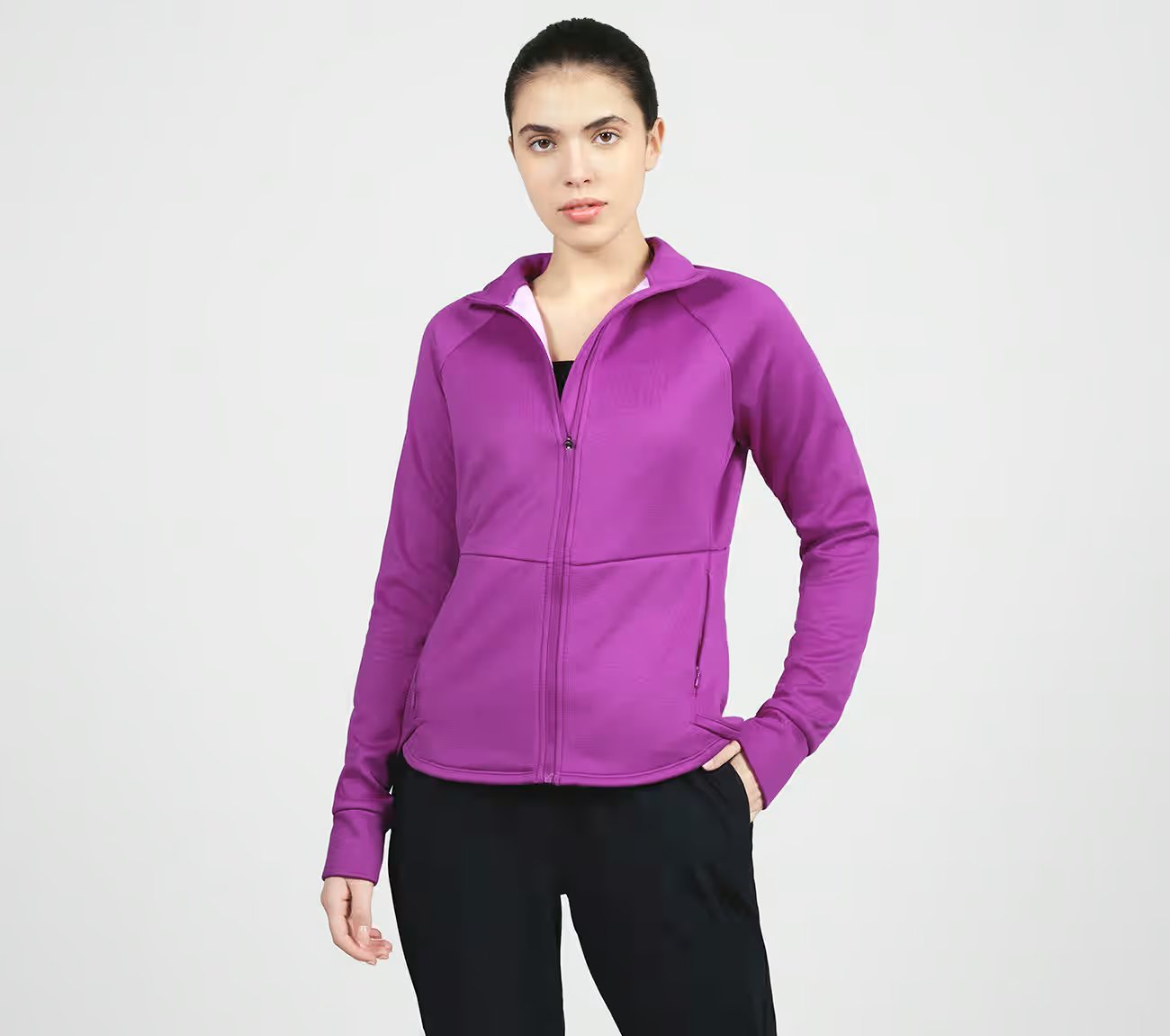 PERFORMANCE TECH FLEECE JACKET, VIOLET RAYS/ ORCHID BLOOM Apparel Lateral View