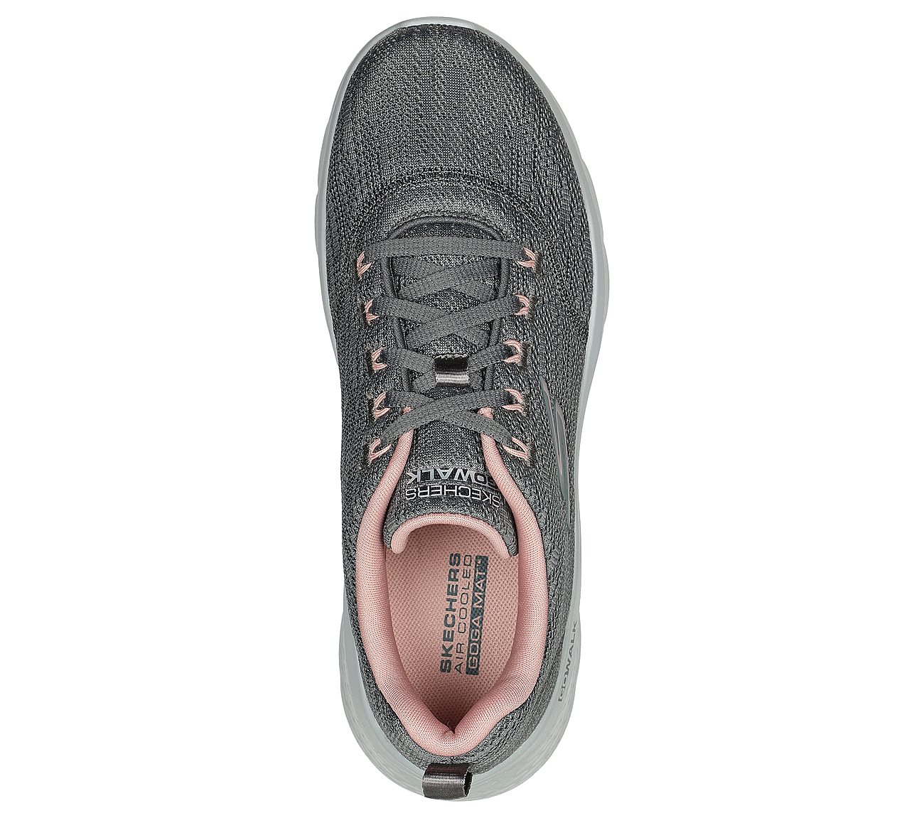 GO WALK FLEX - STRIKING LOOK, CHARCOAL/PINK Footwear Top View