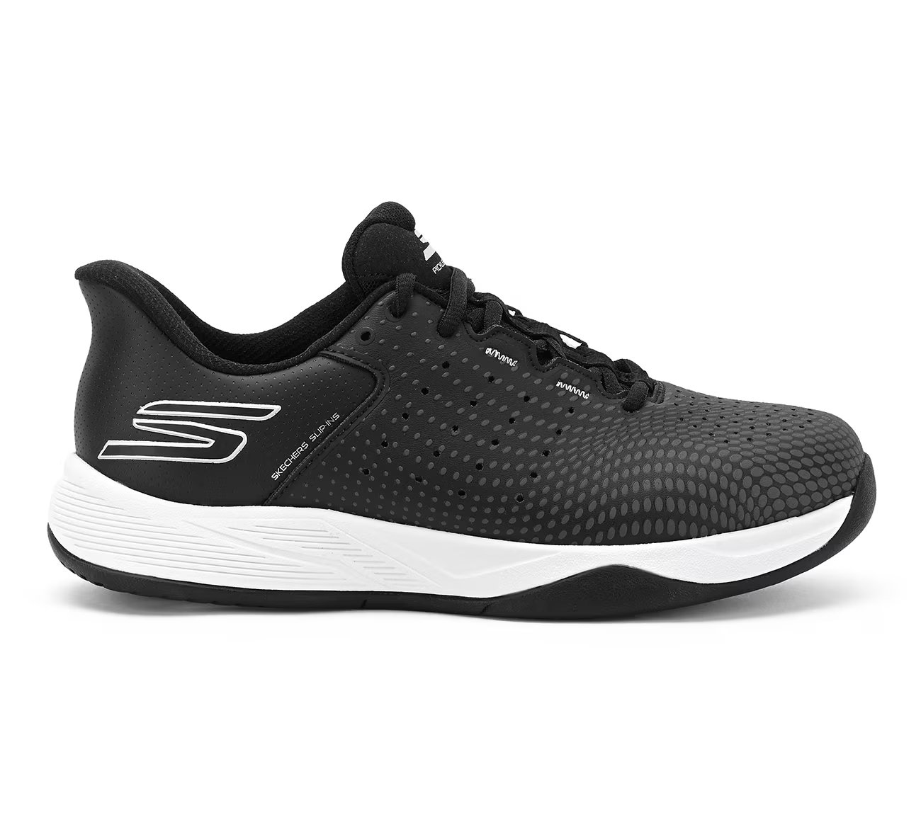 SKECHERS VIPER COURT RELOAD, BLACK/WHITE Footwear Lateral View