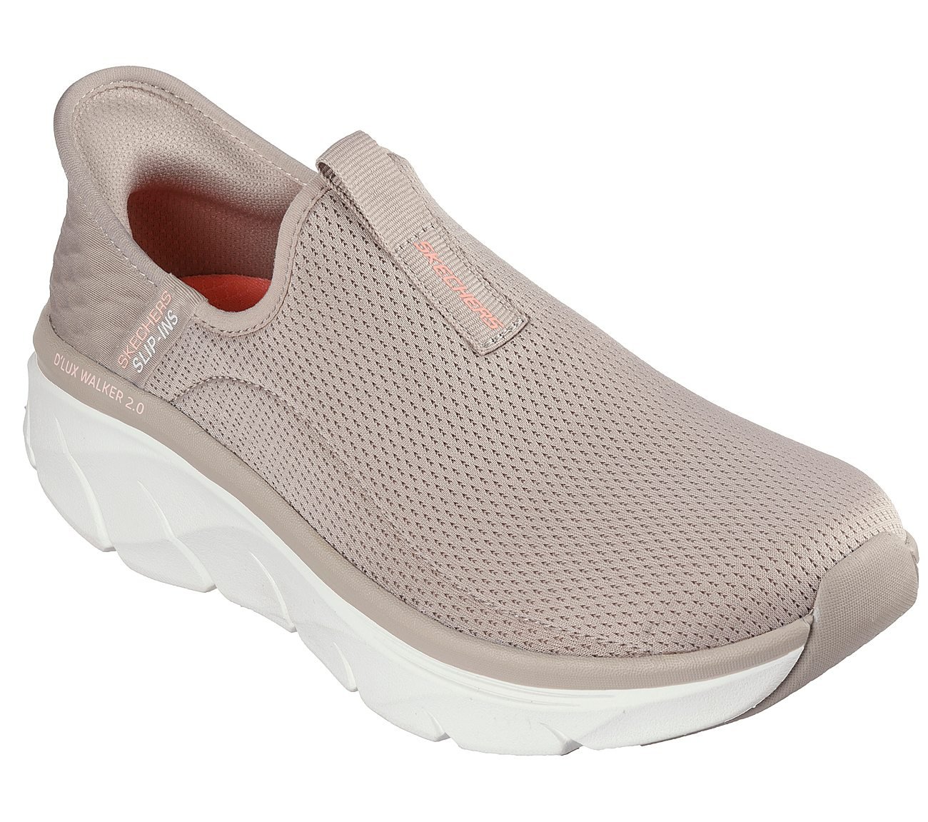 SKECHERS SLIP-INS RF: D'LUX WALKER 2.0- Happy Step, TAUPE Footwear Right View