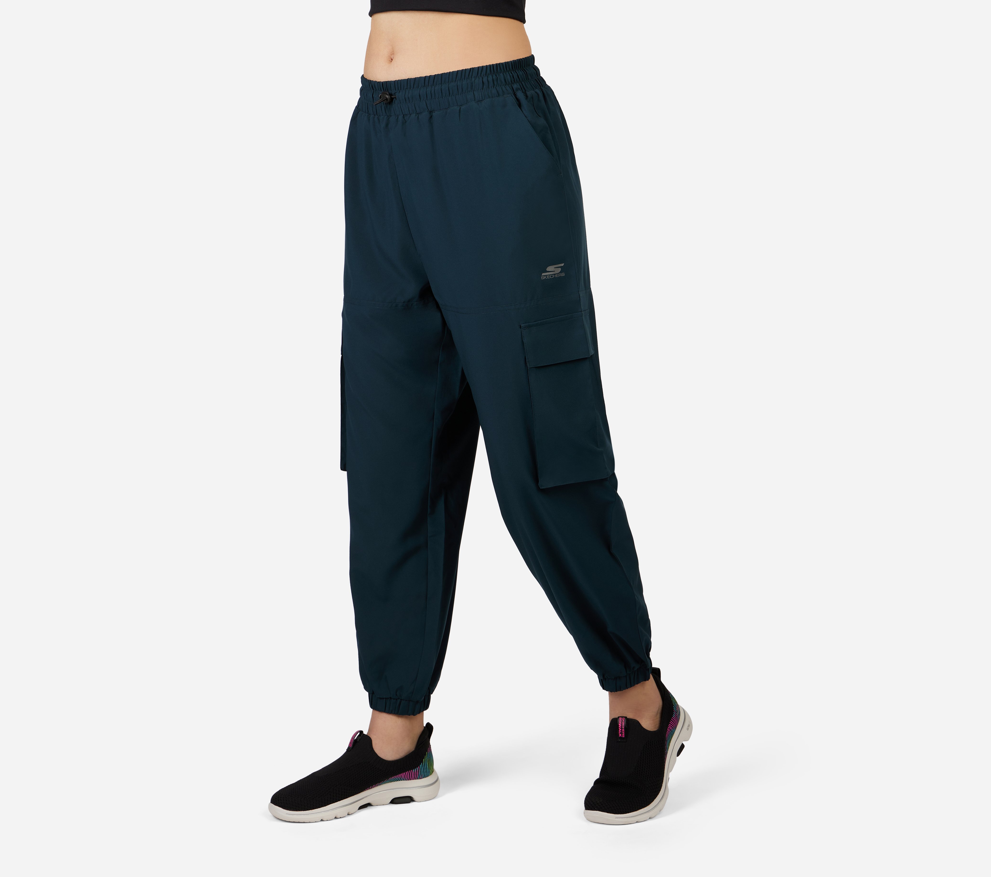 ACTIVE WOVEN JOGGER, GREY/TURQUOISE Apparels Top View