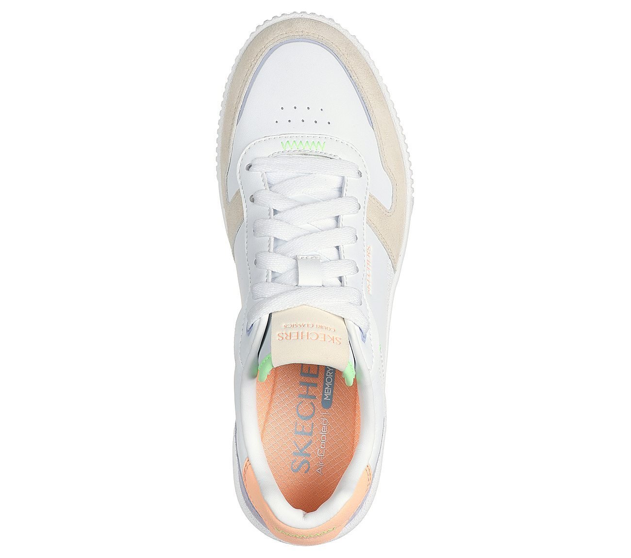 JADE-STYLISH TYPE, WHITE/MULTI Footwear Top View