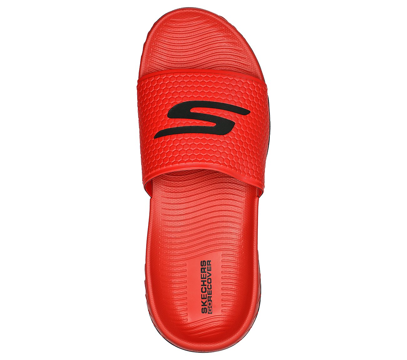 GO RECOVER SANDAL, RED/BLACK Footwear Top View