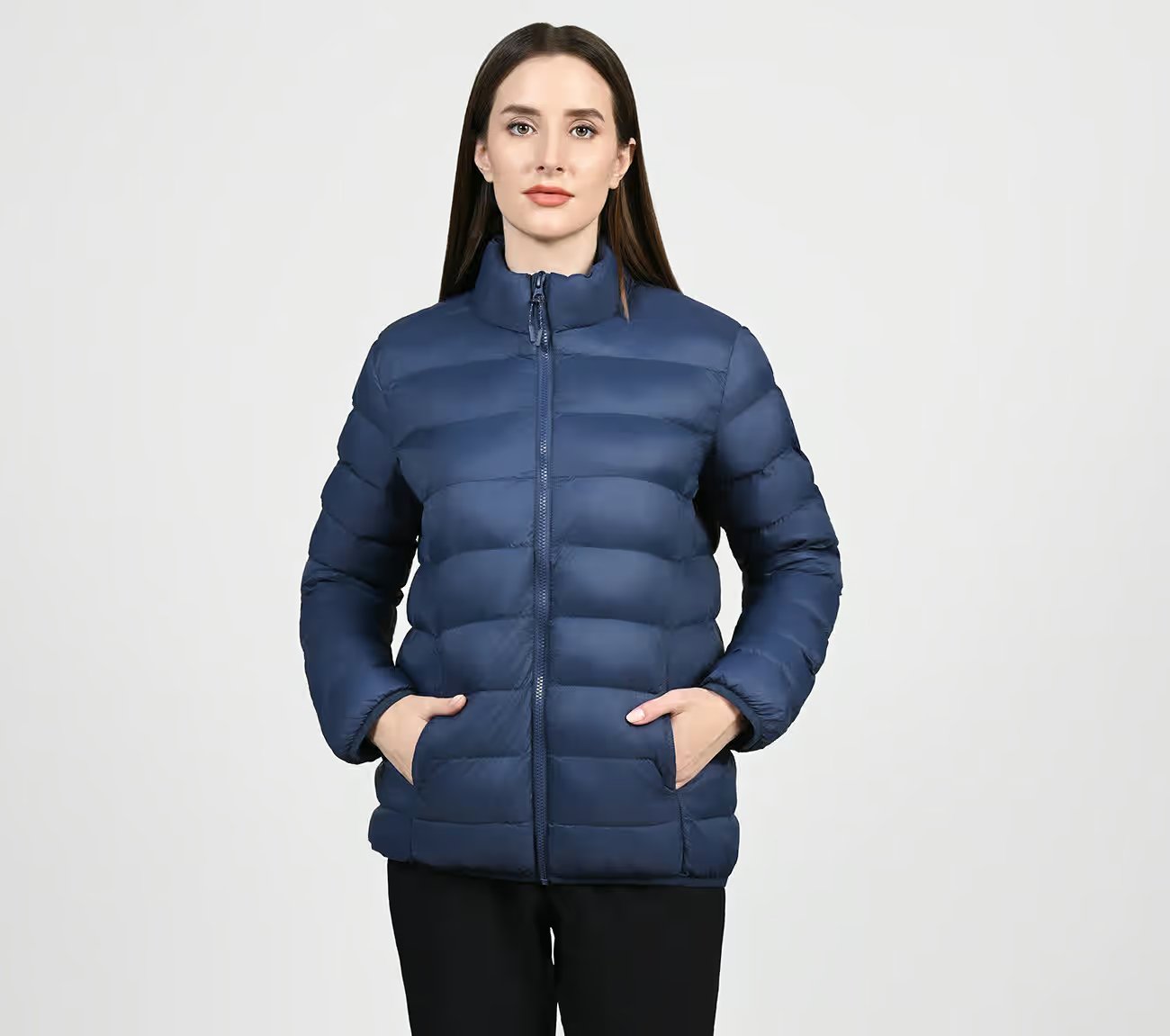 PUFFER FZ JACKET, BLUE/NAVY Apparel Lateral View