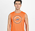 MENS SOCCER PERFORMANCE TANK, TAUPE/ ORANGE