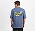 MENS ANIME STREET T-SHIRT, BLACK/SILVER/LIME/BLUE Apparel Left View