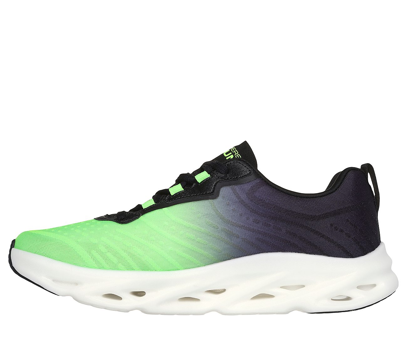 GO RUN SWIRL TECH SPEED, LIME/BLACK Footwear Left View