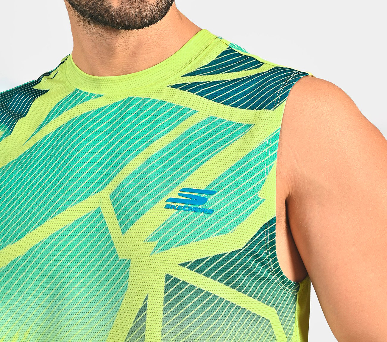 SKECHERS PICKLEBALL TANK, LIME Apparel Right View