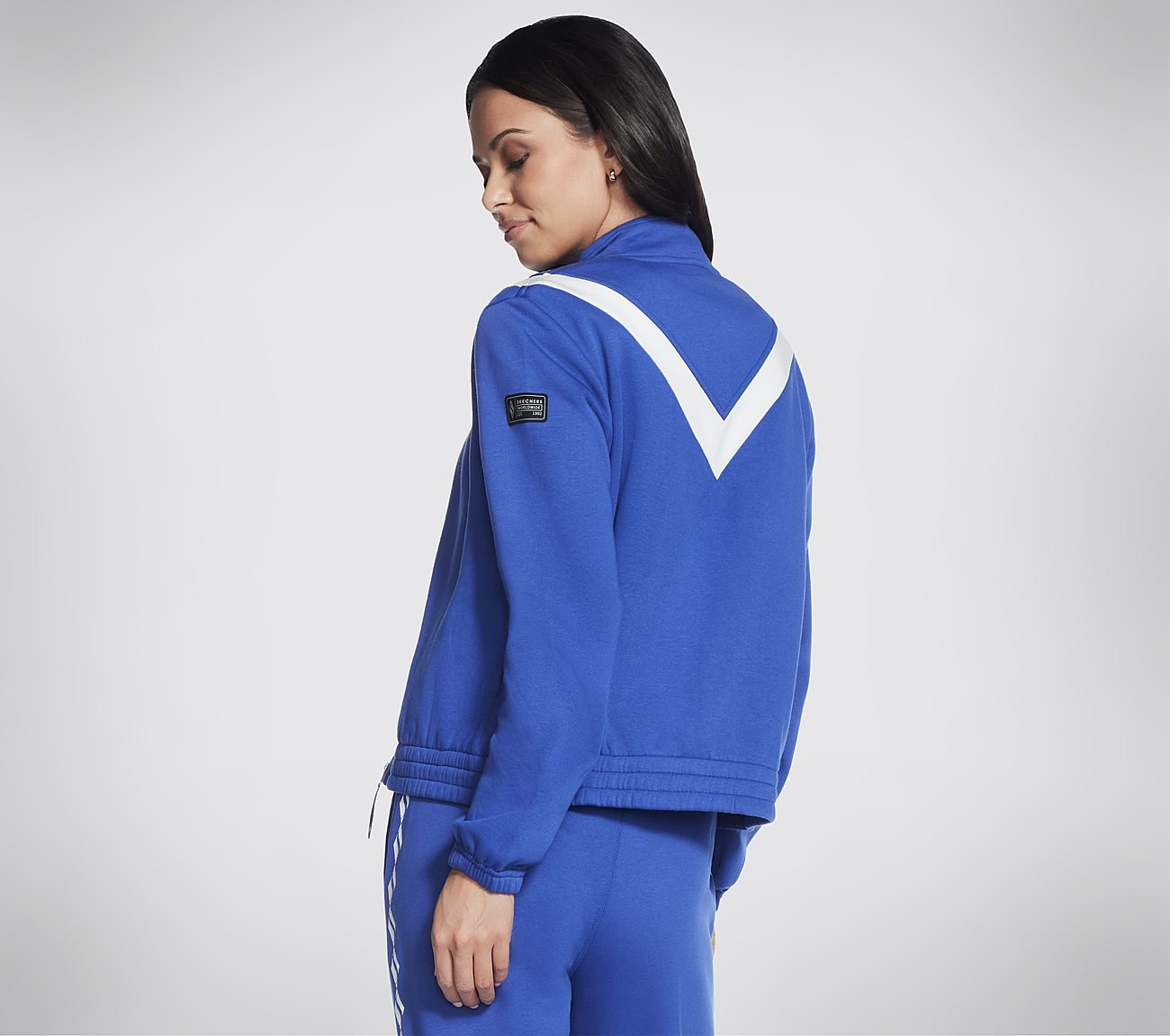 SKECH SWEATS FLEECE CHEVRON J, GUN METAL/ROYAL Apparels Top View