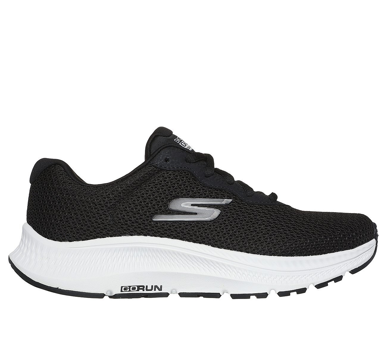 GO RUN CONSISTENT 2.0 - ENGAGED, BLACK/WHITE Footwear Lateral View