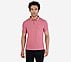 MENS PERFORMANCE POLO, CHARCOAL/CORAL