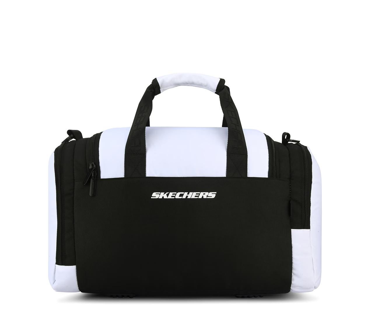 MONOCHROME DUFFLE BAG WITH MESH DETAILED, BLACK/WHITE Accessories Bottom View