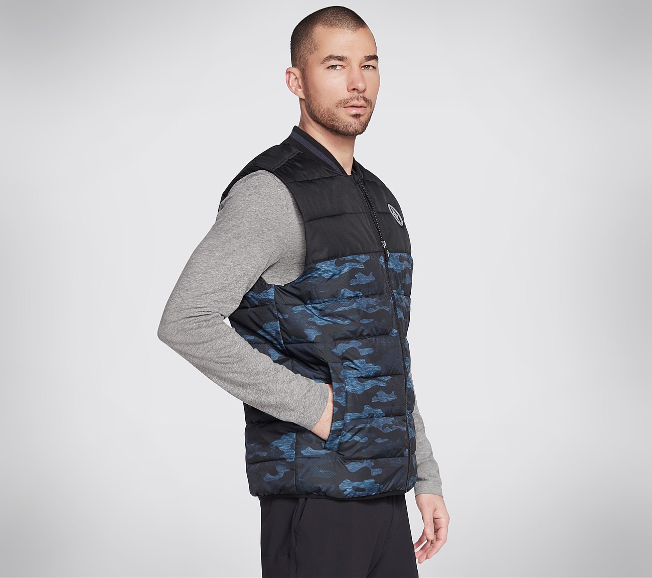 SKECHERS GOWALK TRAIL VEST, NAVY/MULTI Apparels Left View