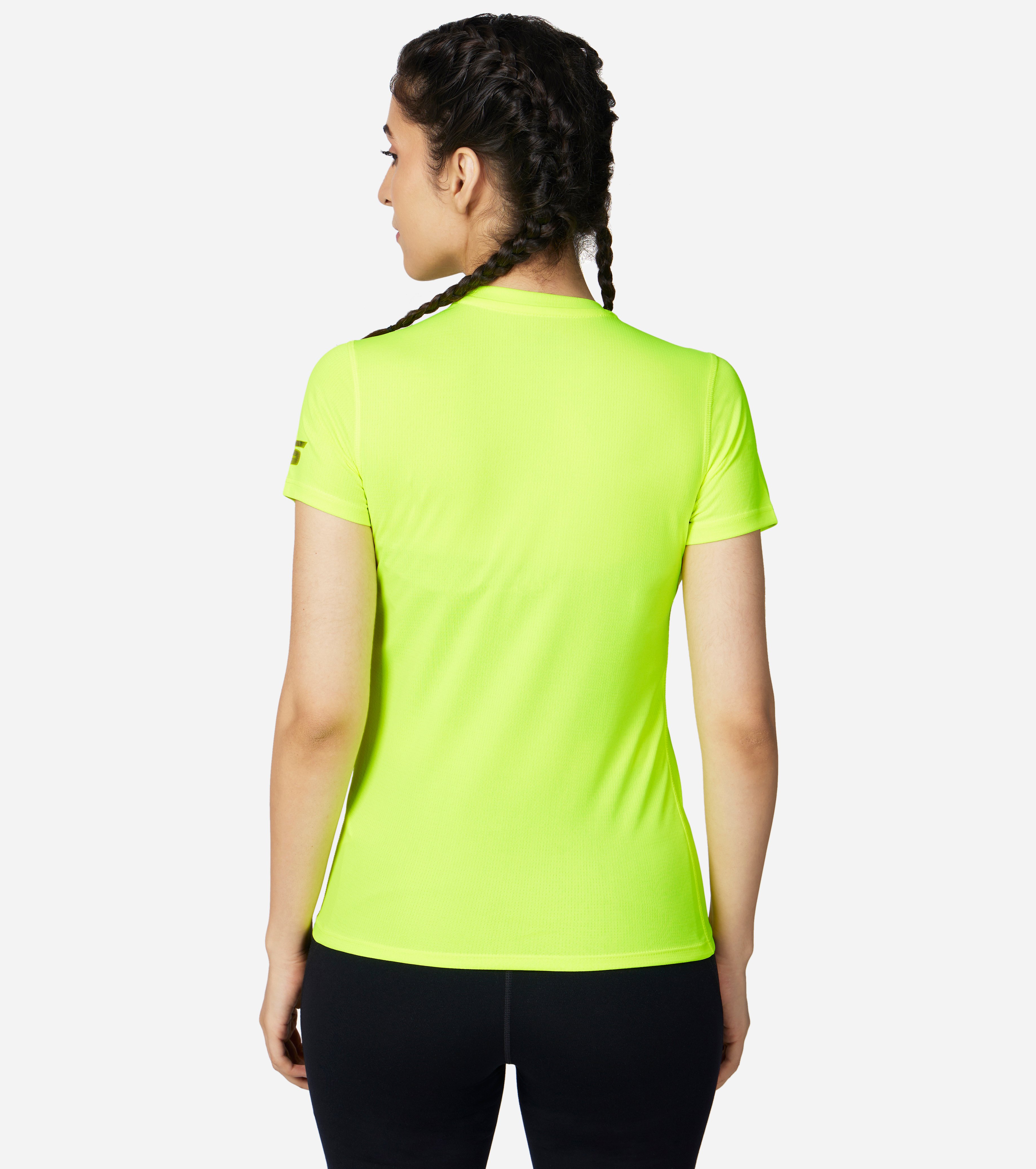 WOMENS ELITE T-SHIRT, YELLOW Apparel Top View