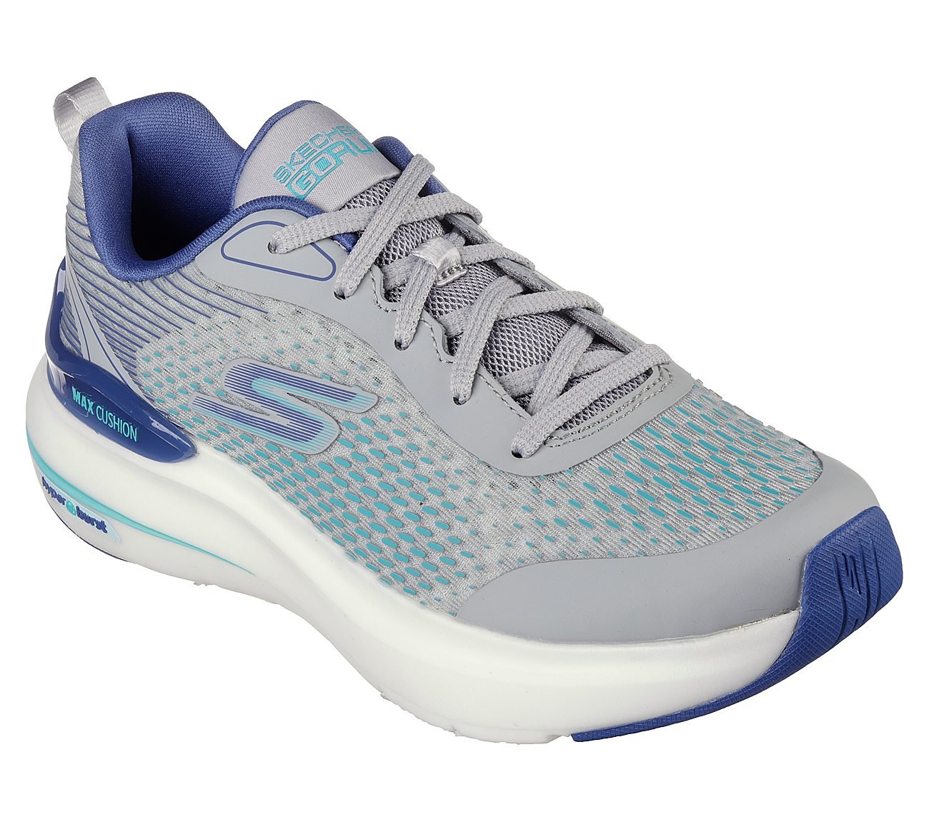 MAX CUSHIONING HYPER BURST, GREY/BLUE Footwear Right View