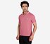 MENS PERFORMANCE POLO, CHARCOAL/CORAL Apparel Top View