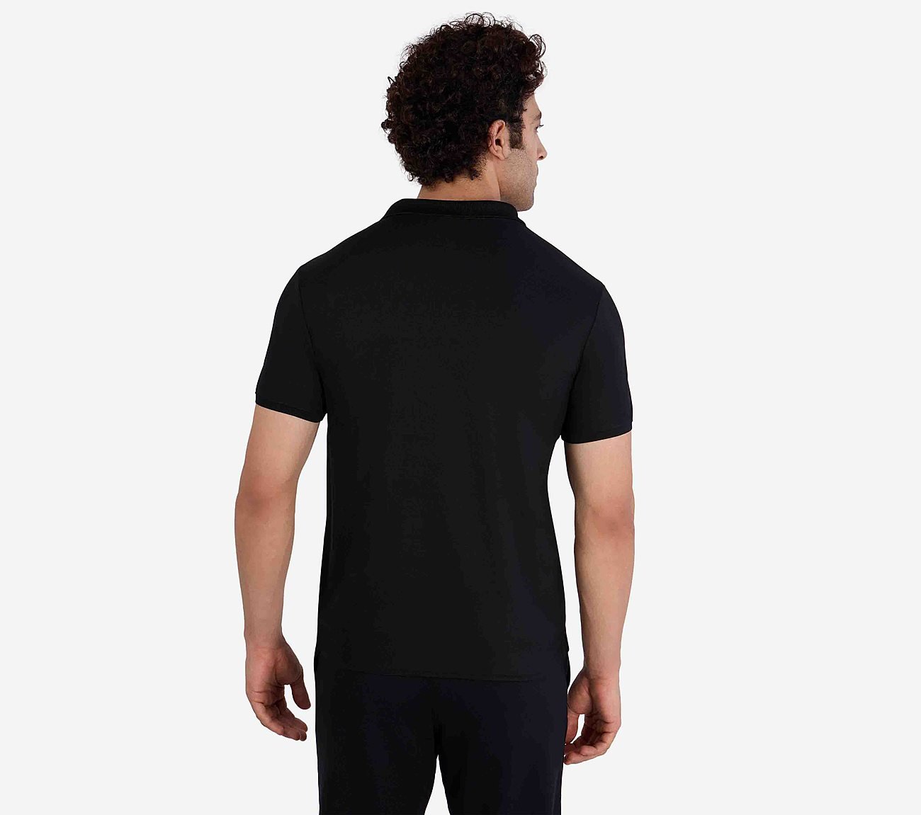 MENS 1/4 ZIP POLO, BLACK Apparel Bottom View