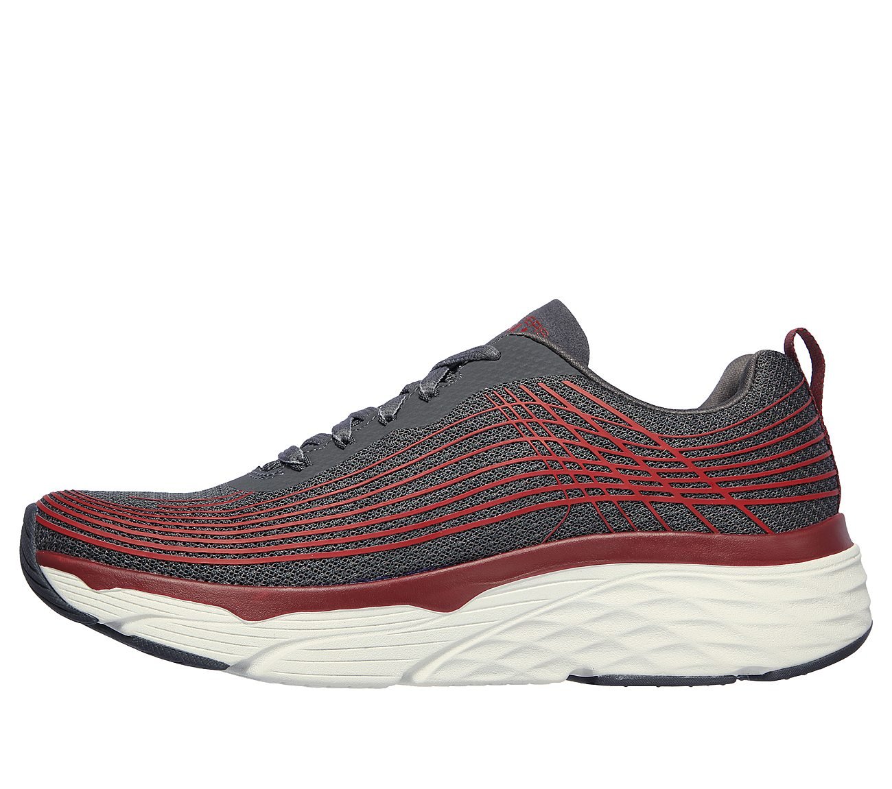 MAX CUSHIONING ELITE, CHARCOAL/RED Footwear Left View