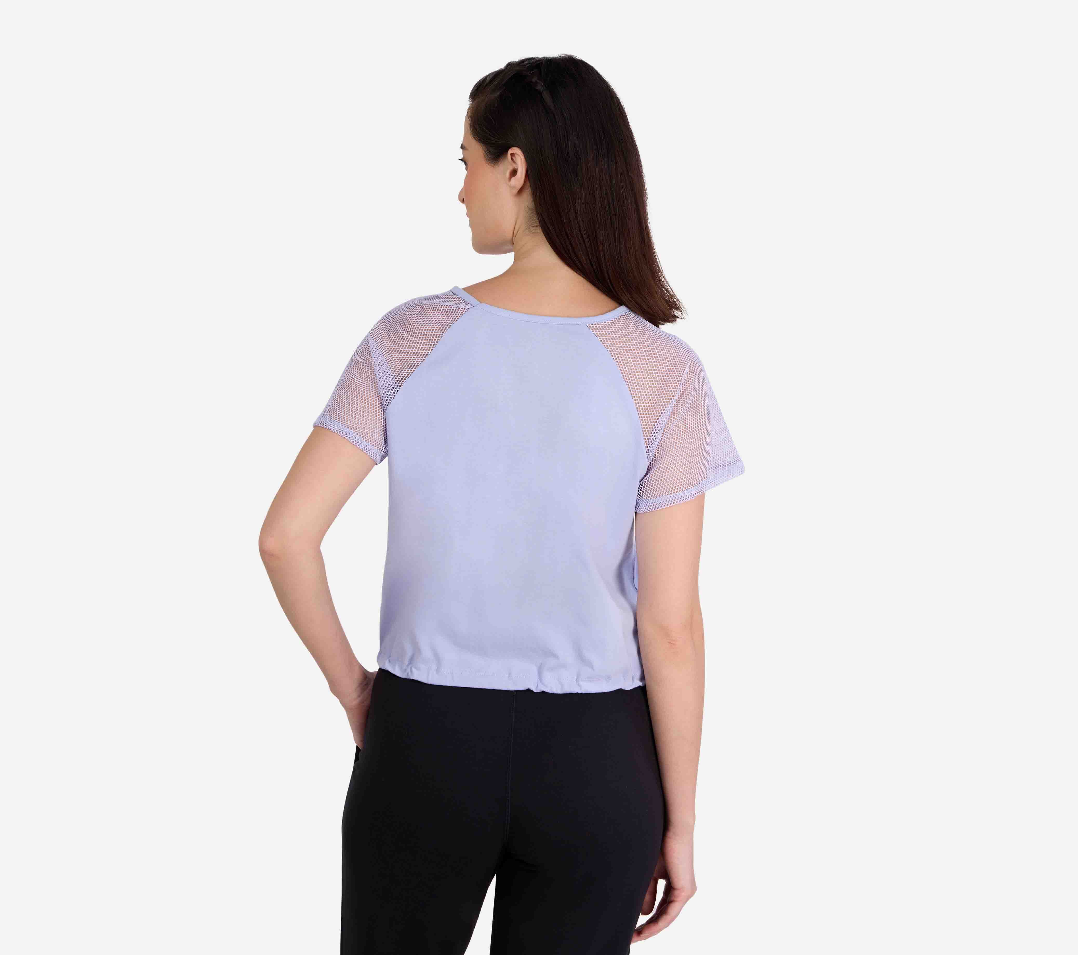 RAGLAN MESH SLEEVES TOP, LAVENDER Apparel Bottom View