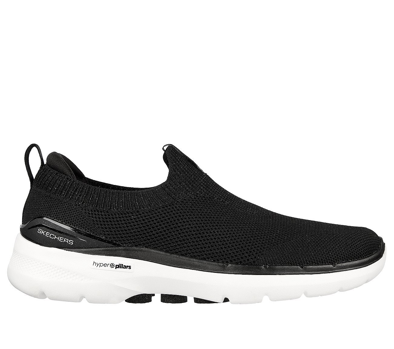 GO WALK 6 - VIBRANT SMILE, BLACK/WHITE Footwear Lateral View