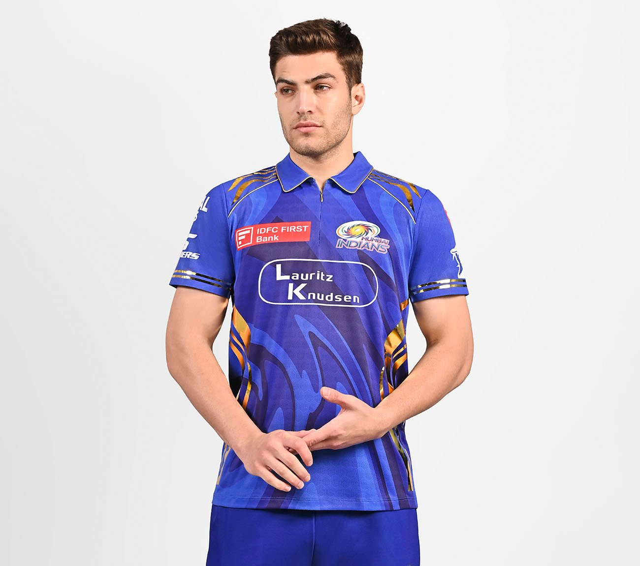 MUMBAI INDIANS: IPL PLAYER EDITION 2025, ROYAL/NAVY/LIME Apparel Lateral View