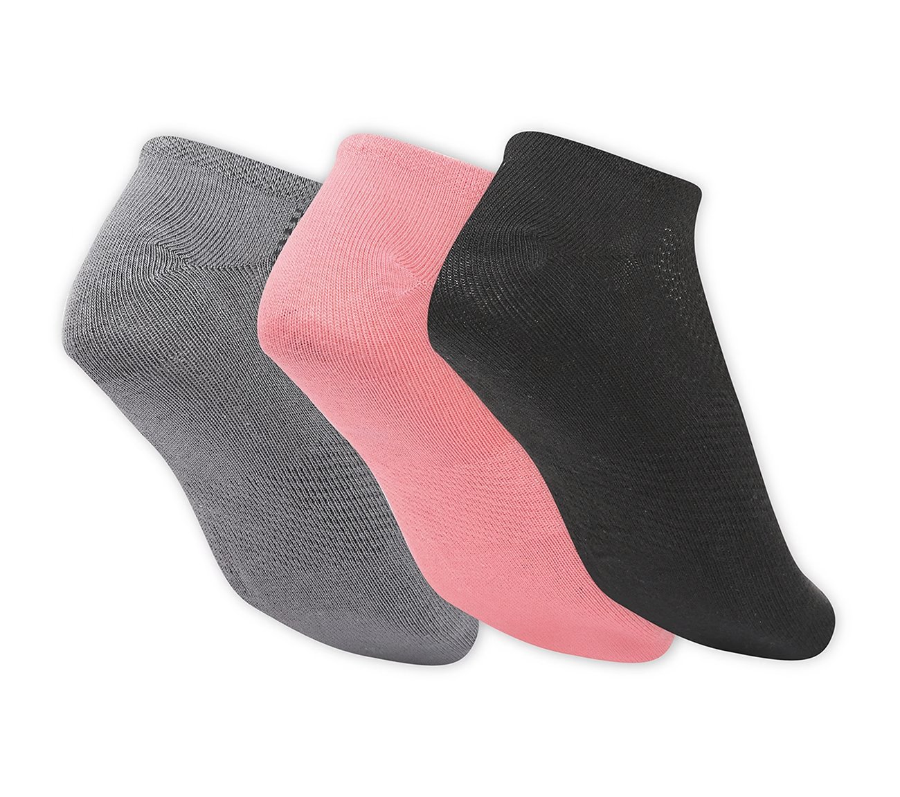 3 Pack of WOMENS MICROFIBER NON TERRY, GGREY/BLACK Accessories Top View