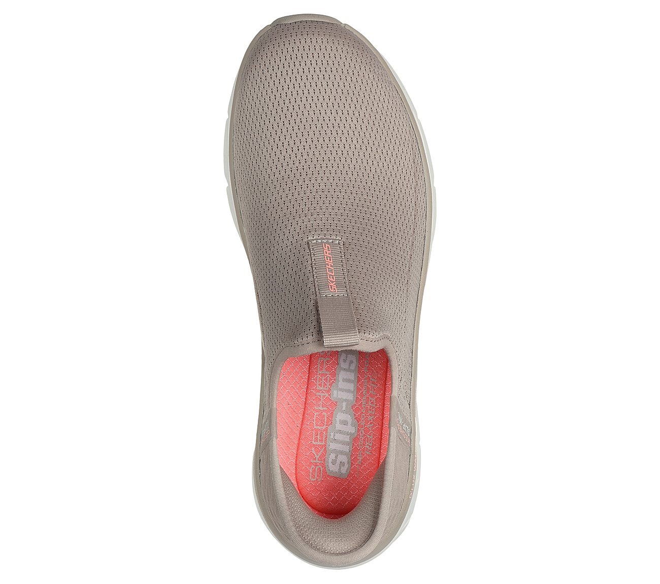 SKECHERS SLIP-INS RF: D'LUX WALKER 2.0- Happy Step, TAUPE Footwear Top View