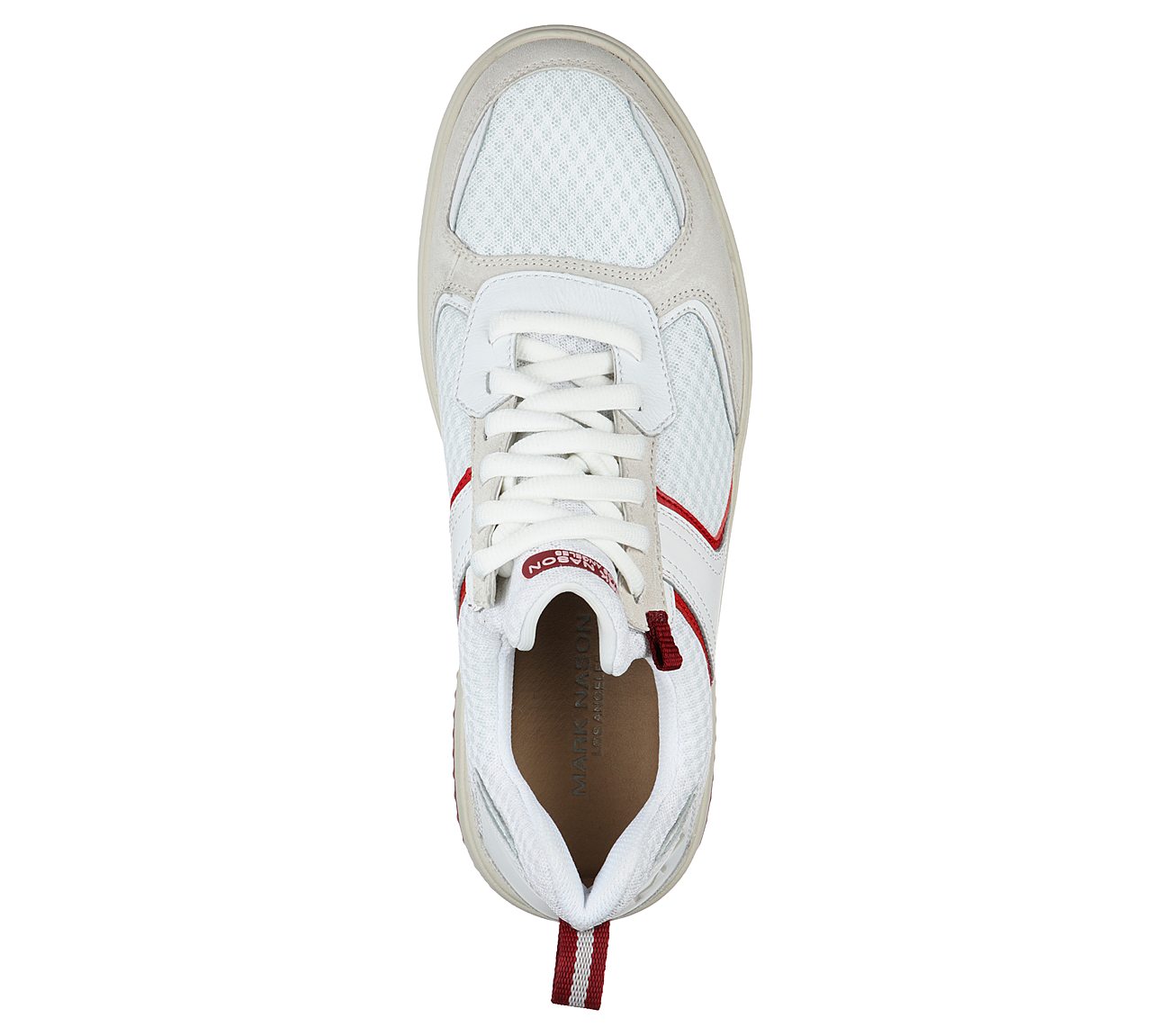 RIDGE - ROLLIE, WHITE/RED Footwear Top View