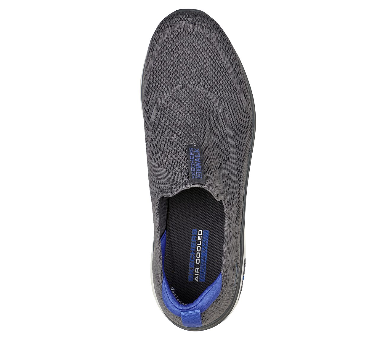 Skechers Charcoal/Blue Go Walk Hyper Burst Mens Slip On Shoes - Style ...