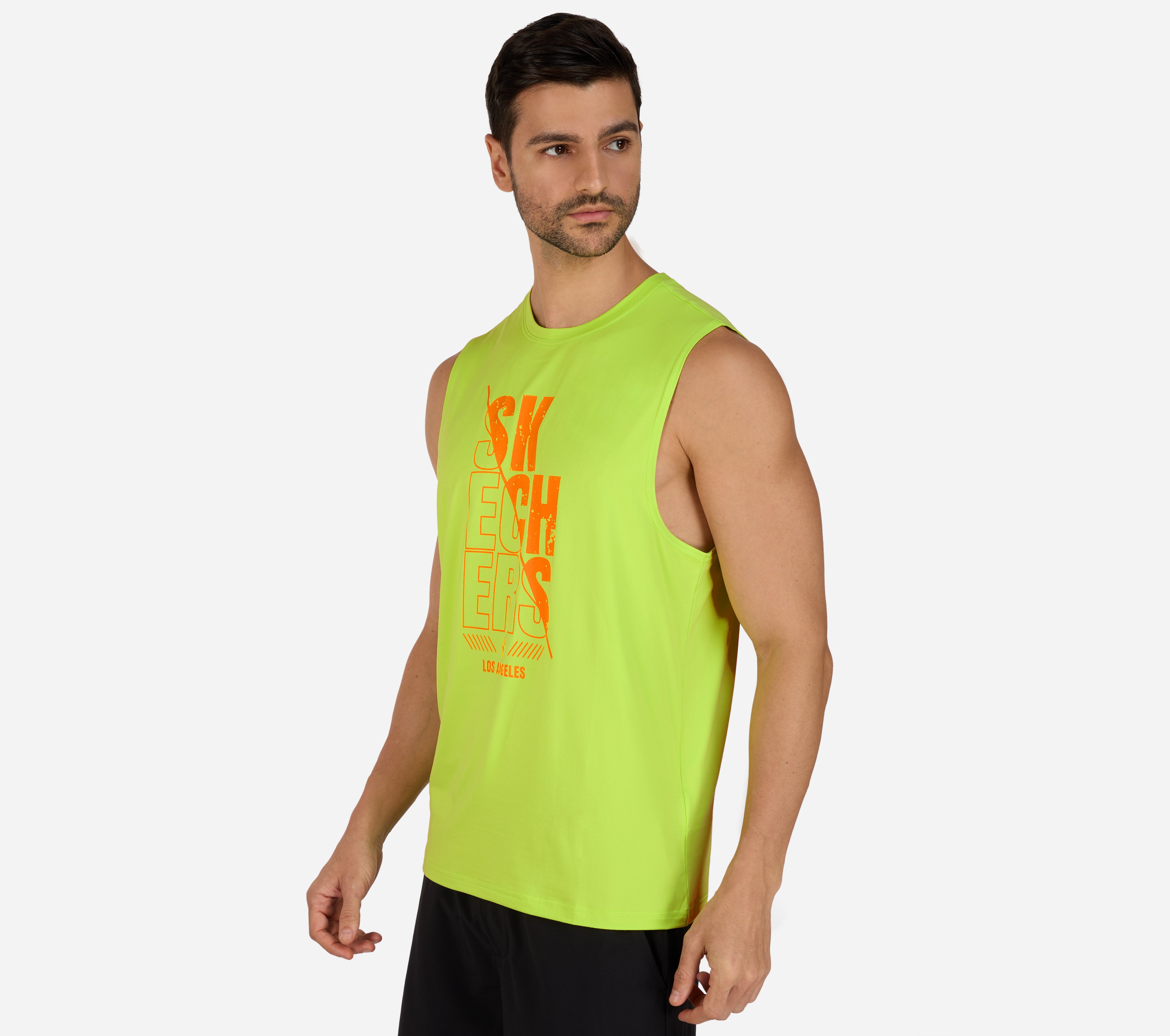 GODRI SWIFT SKECHERS TANK, LIME Apparel Top View