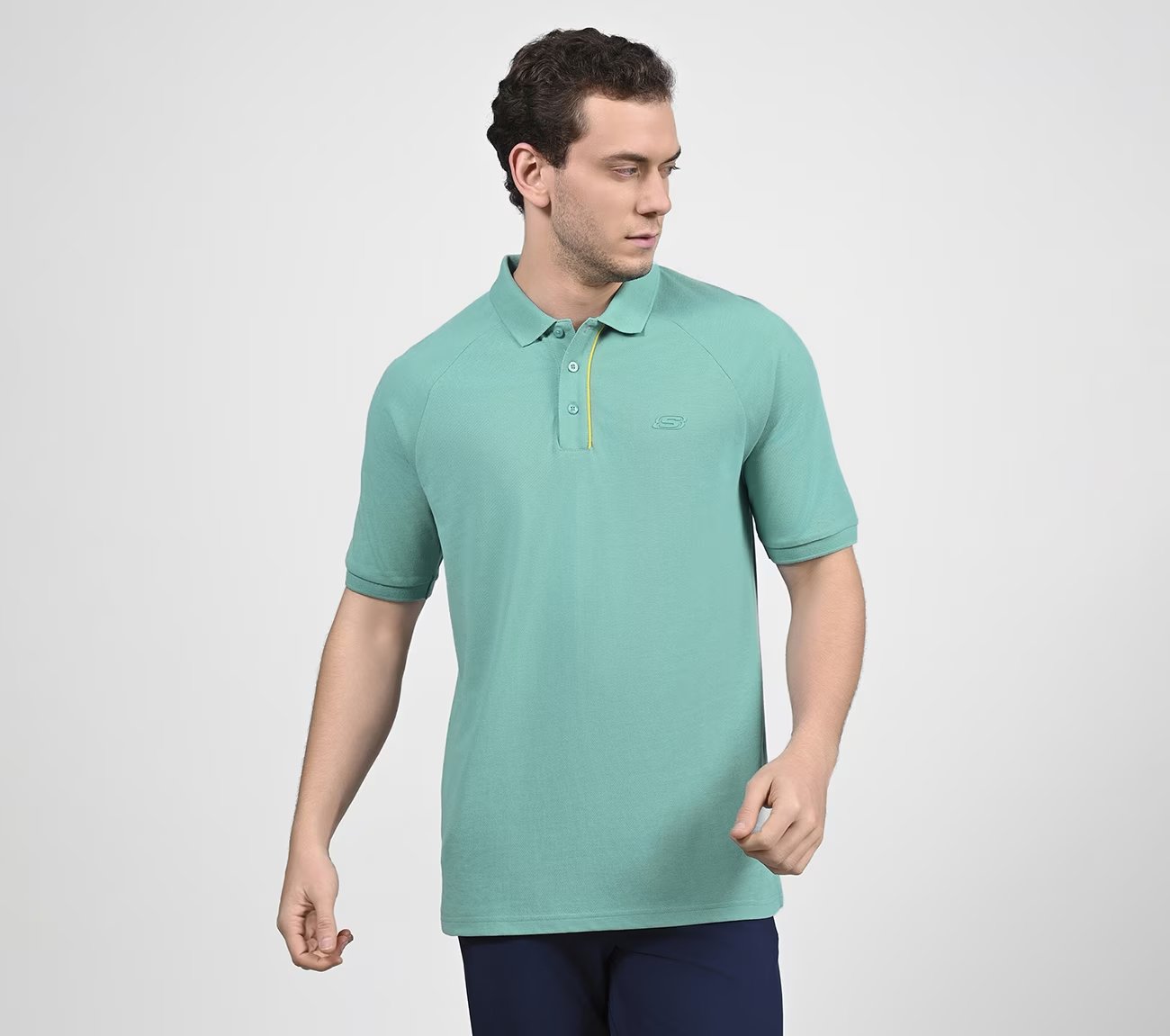 OASIS TIPPING POLO, TURQUISE Apparel Lateral View