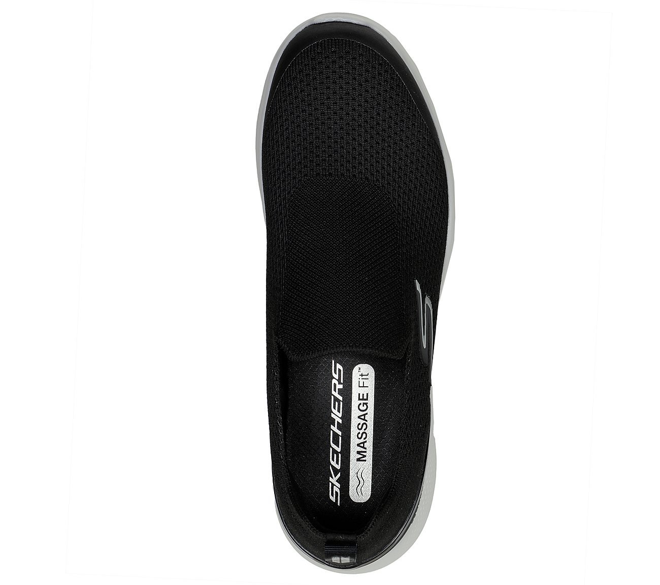 GO WALK MASSAGE FIT - TIDAL, BLACK/WHITE Footwear Top View