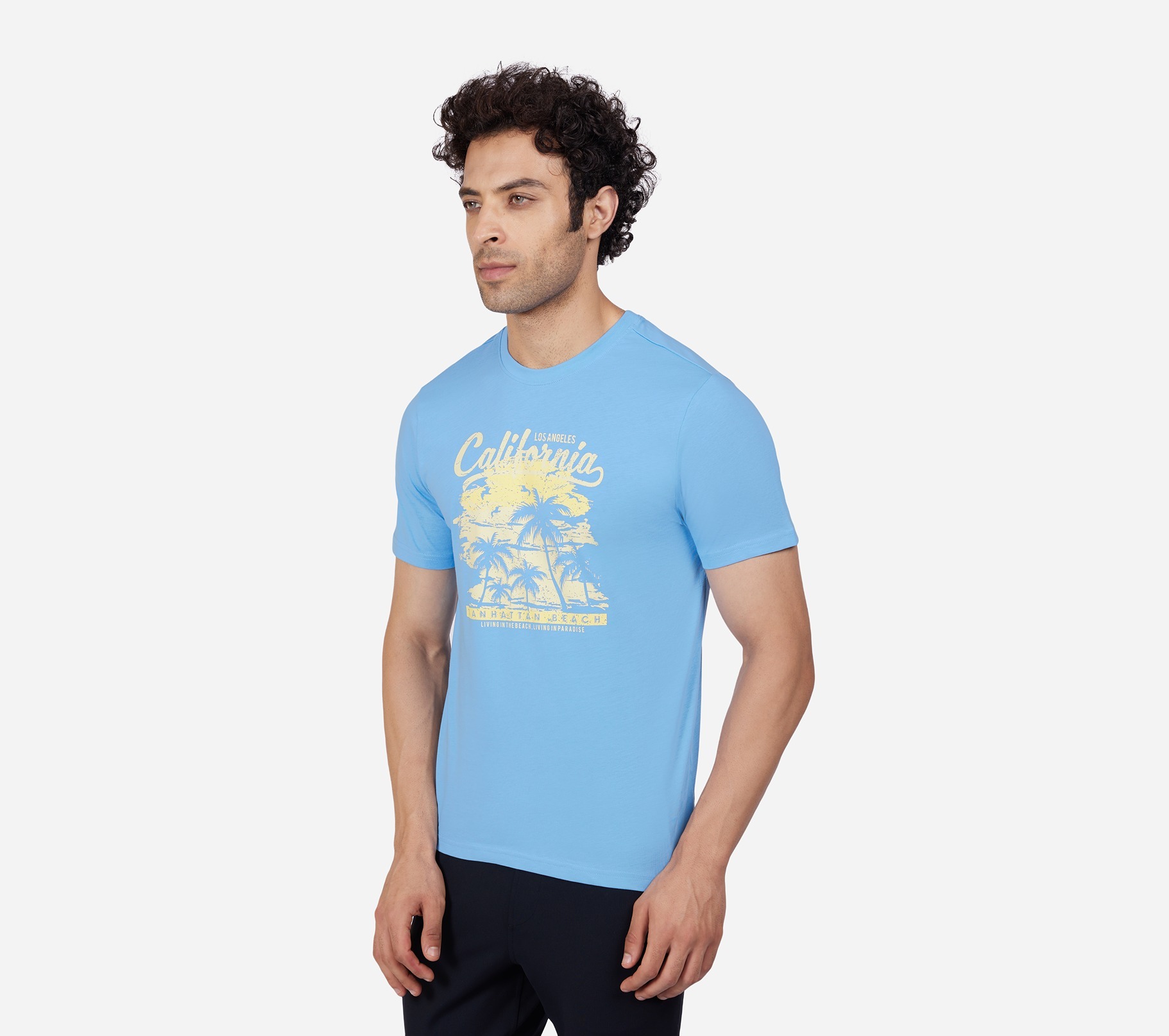 SS CALIFORNIA GRAPHIC T-SHIRT, BLUE Apparel Top View