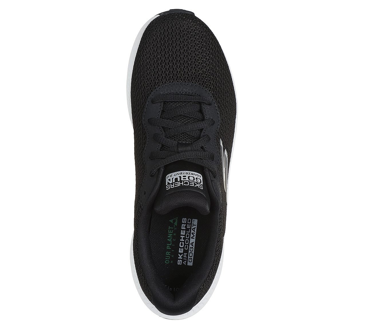 GO RUN CONSISTENT 2.0 - ENGAGED, BLACK/WHITE Footwear Top View