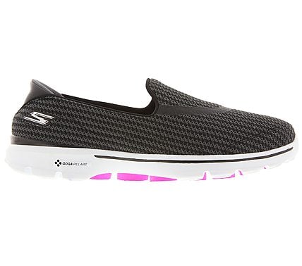 Skechers Black/White Go Walk 3 Womens Slip Shoes - ID: 13980 | India