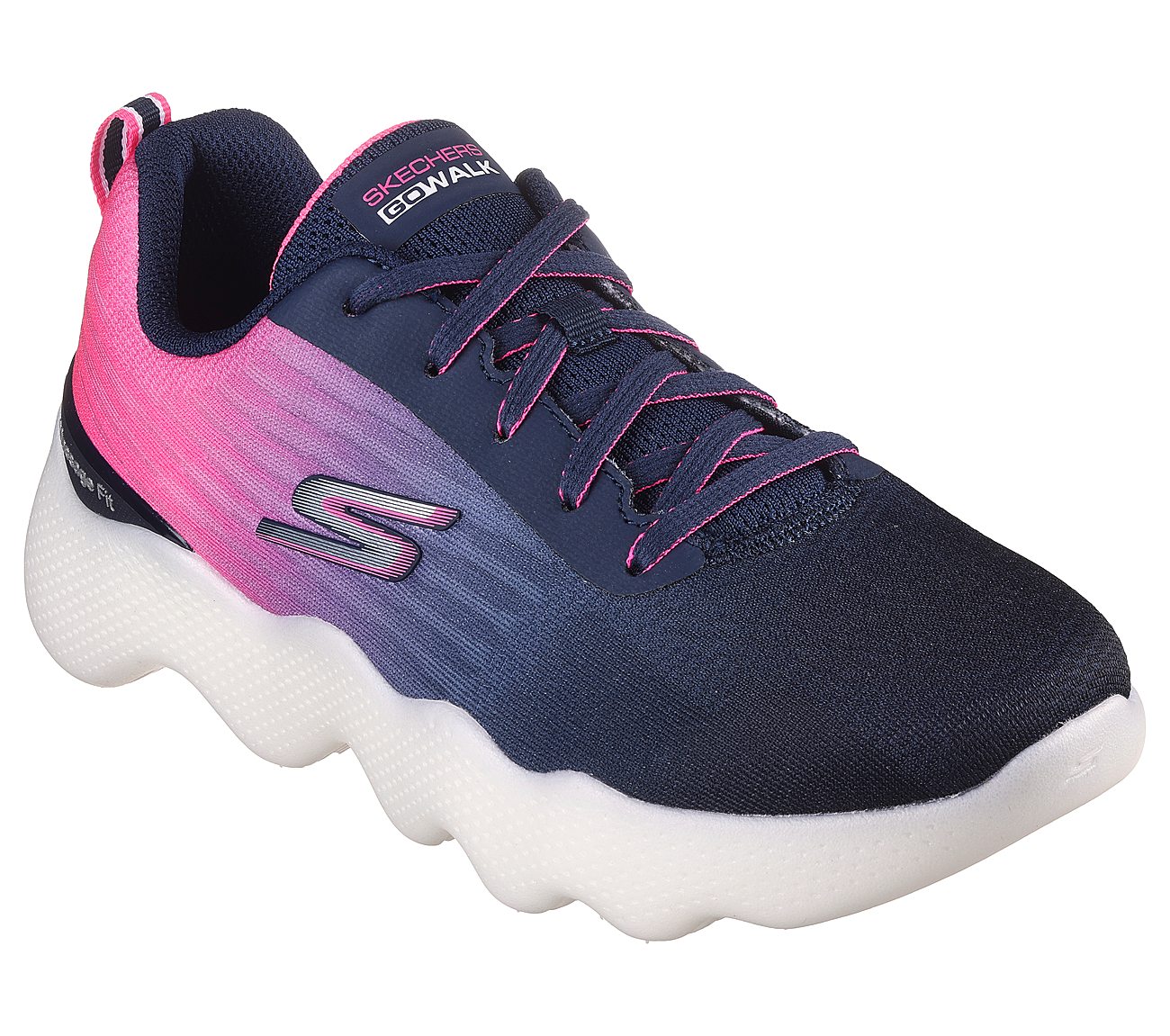 GO WALK MASSAGE FIT, NAVY/PINK Footwear Right View