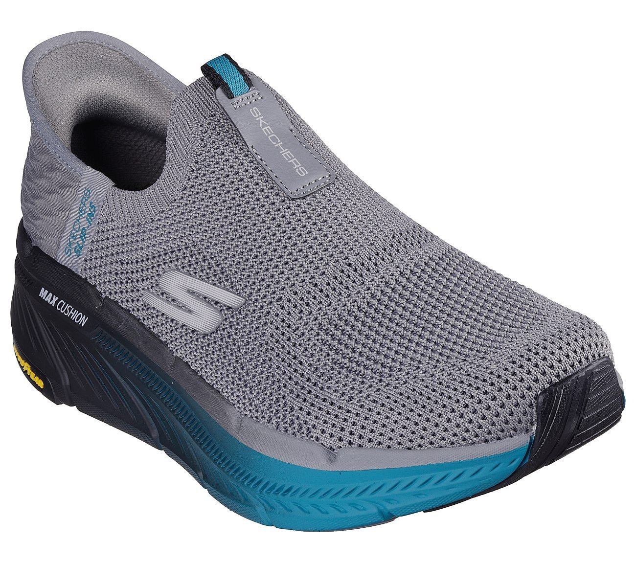 SKECHERS SLIP-INS: MAX CUSHIONING PREMIER 2, GREY/BLUE Footwear Right View