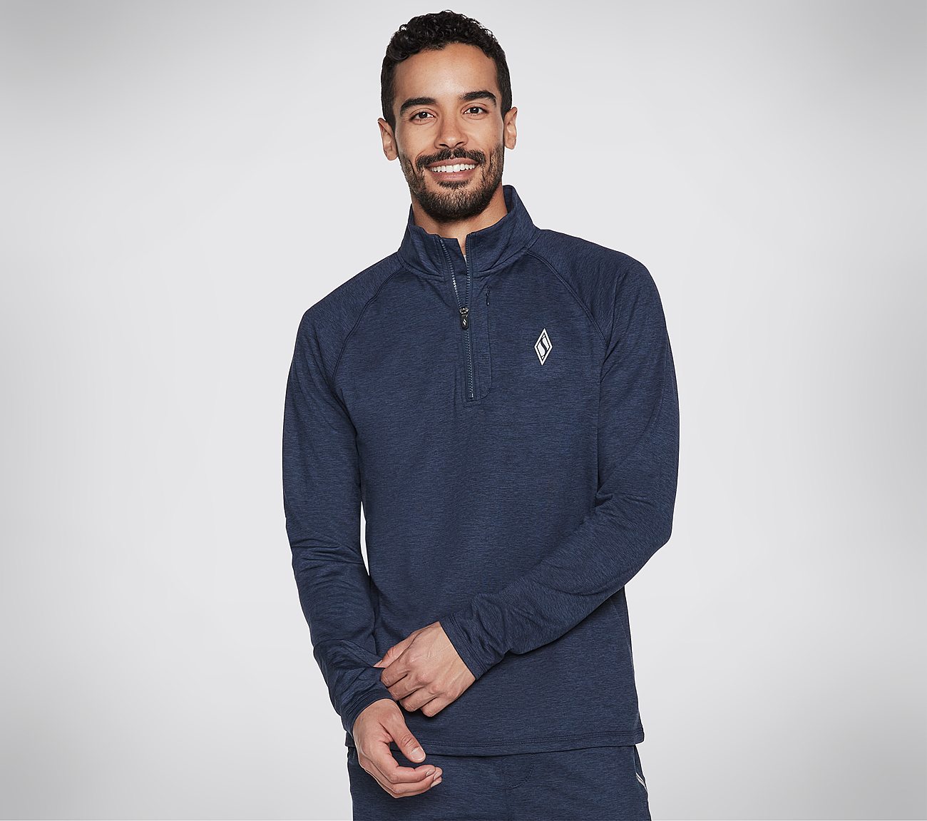 SKECH-KNITS ULTRA GO 1/4 ZIP, NNNAVY Apparel Lateral View