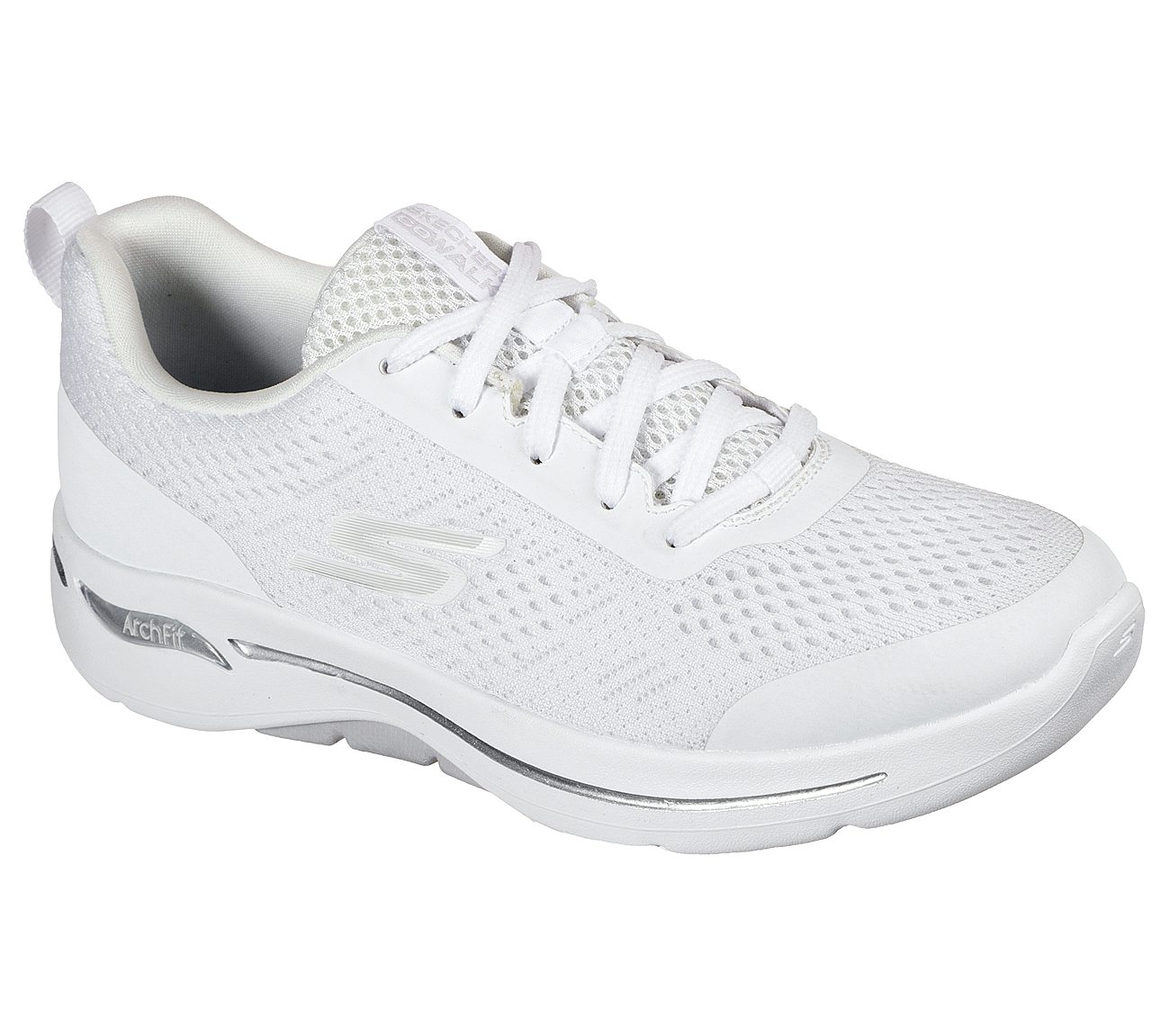 GO WALK ARCH FIT-MOTION BREEZ, WHITE/SILVER Footwear Right View