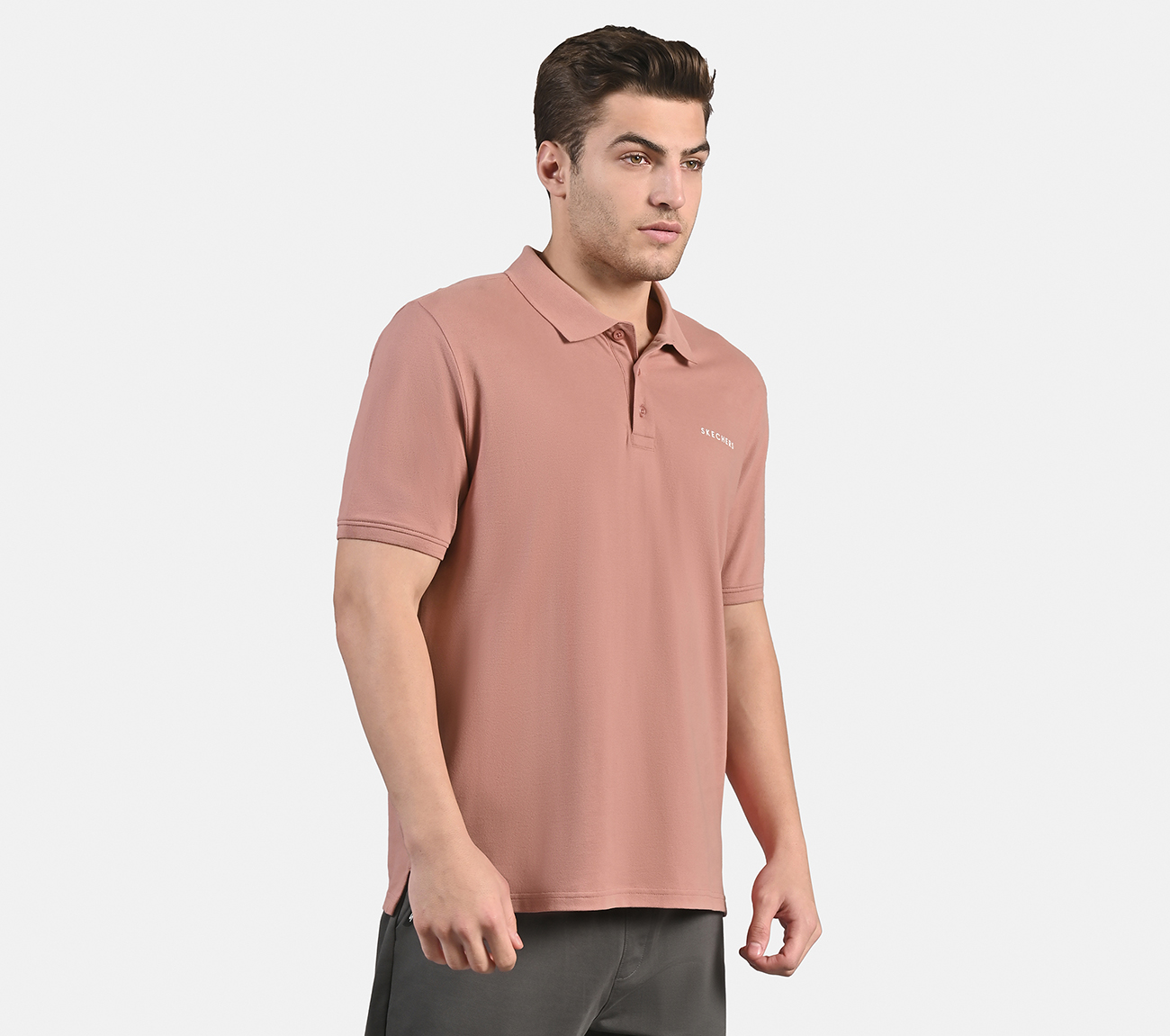 MENS CORE POLO, BLK/PINK/ORANGE Apparel Bottom View