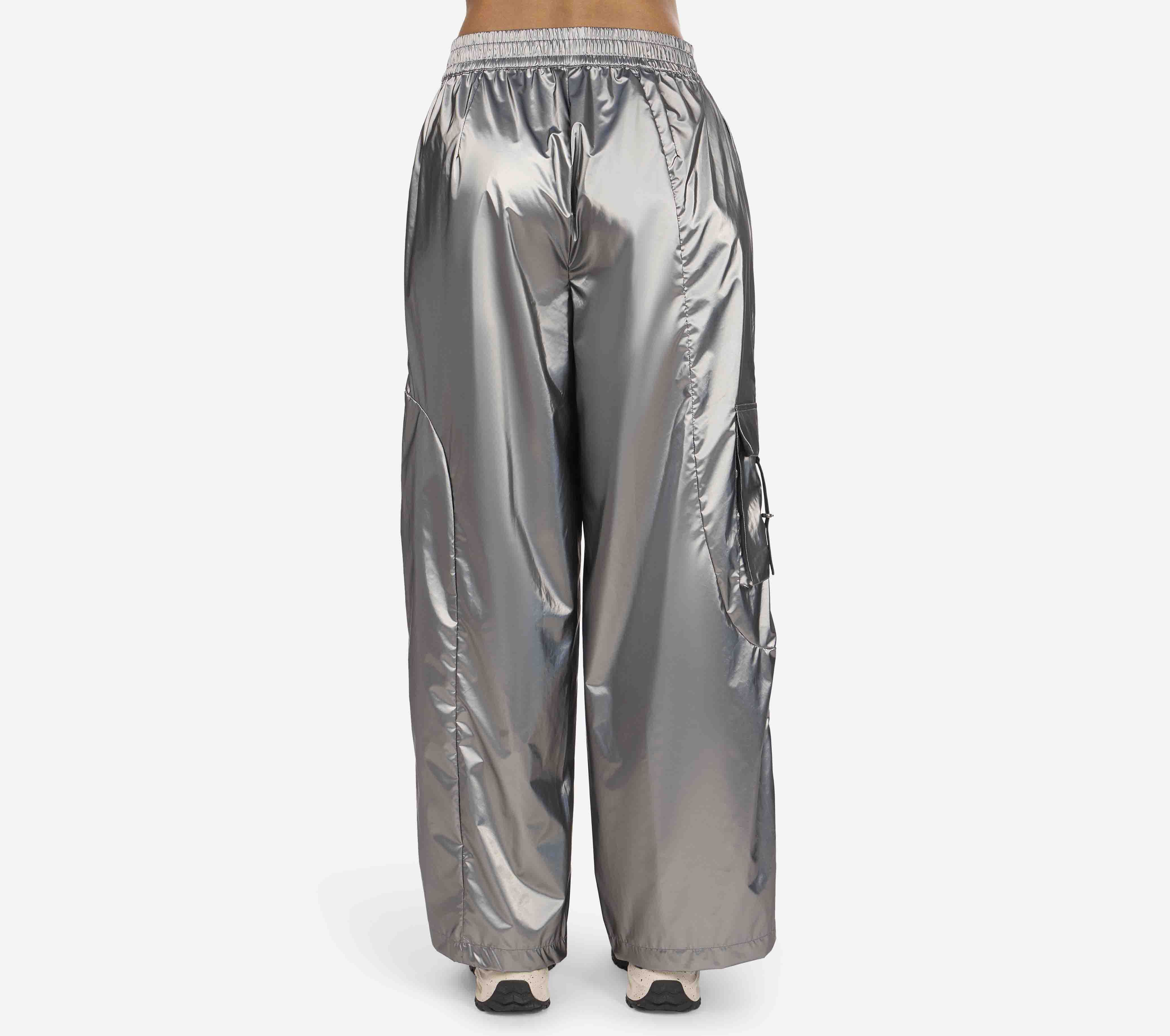 MULTI PANELLED METALLIC CARGO, SILVER Apparel Bottom View