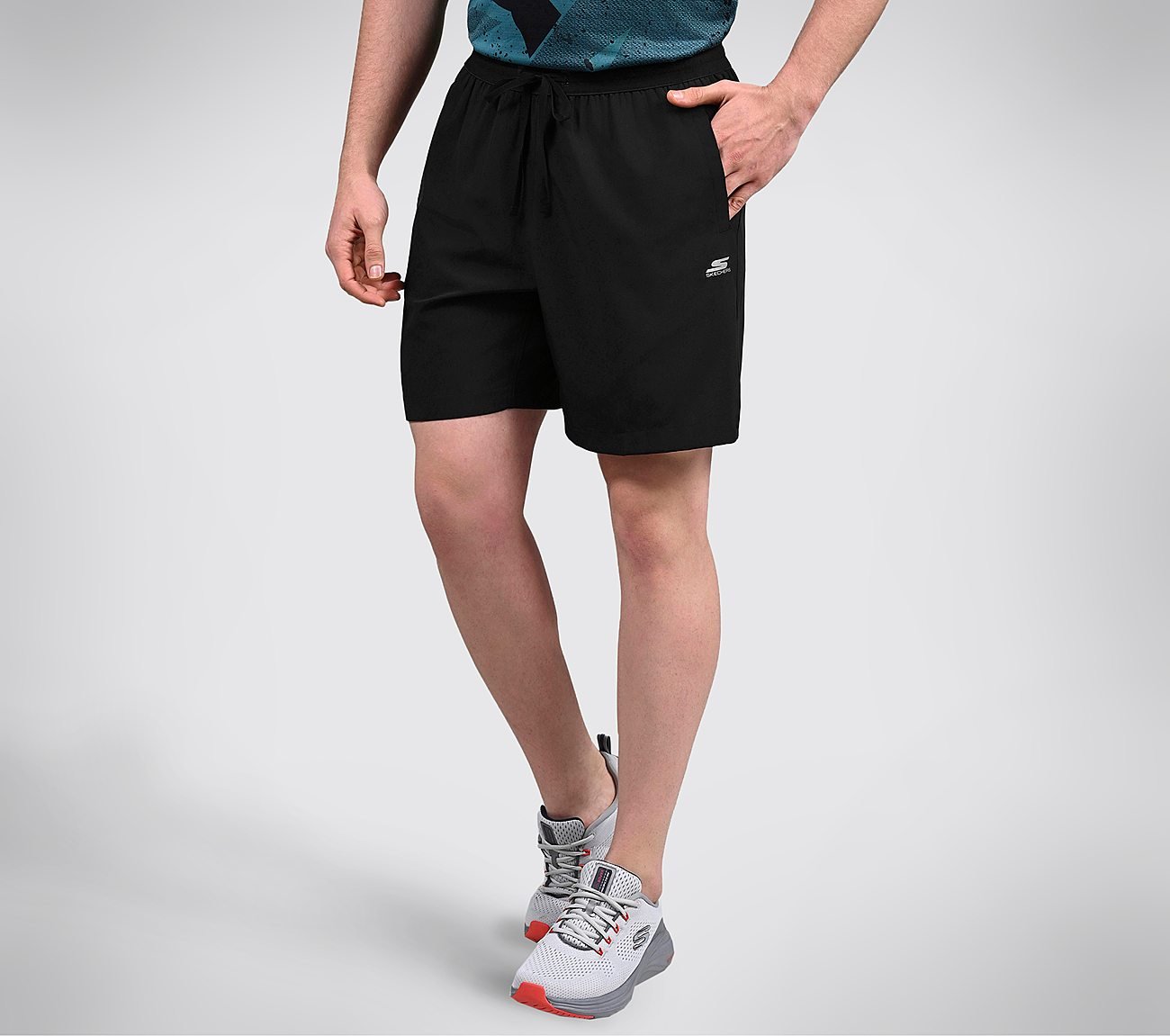 MENS WOVEN PERFORMANCE SHORTS, BLACK Apparel Bottom View