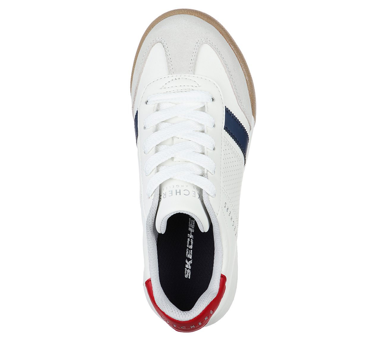 ZINGER, WHITE/NAVY/RED Footwear Top View