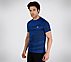 SS SKECHERS JACQUARD T-SHIRT, ROYAL