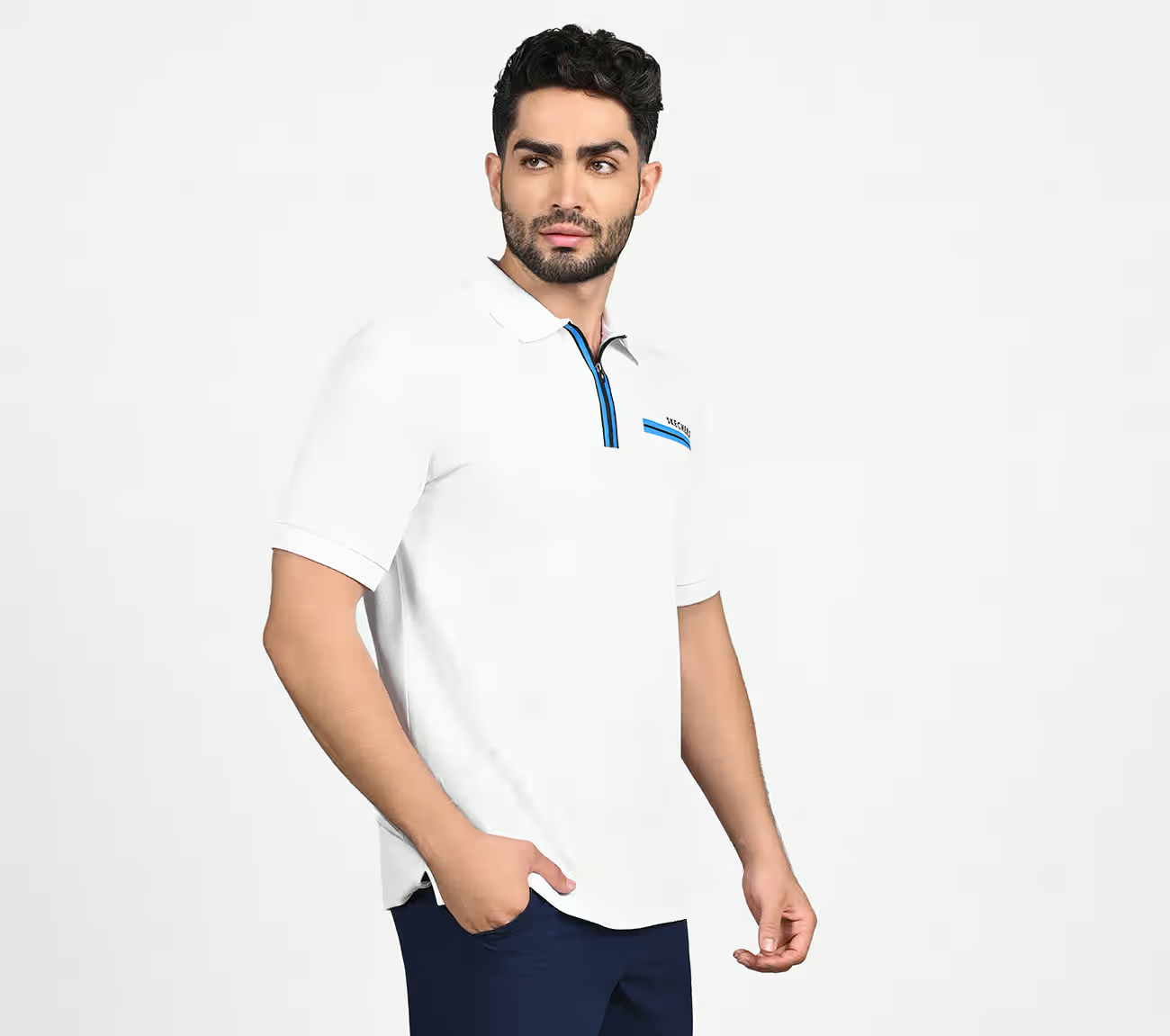 OASIS TWILL PLACKET POLO, WWWHITE Apparel Bottom View