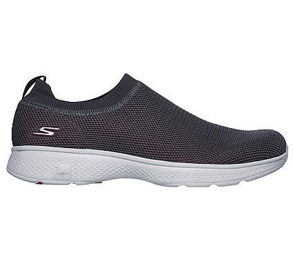 Skechers Charcoal/Red Go Walk 4 Intend Mens Slip Ons - Style ID: 54692 ...