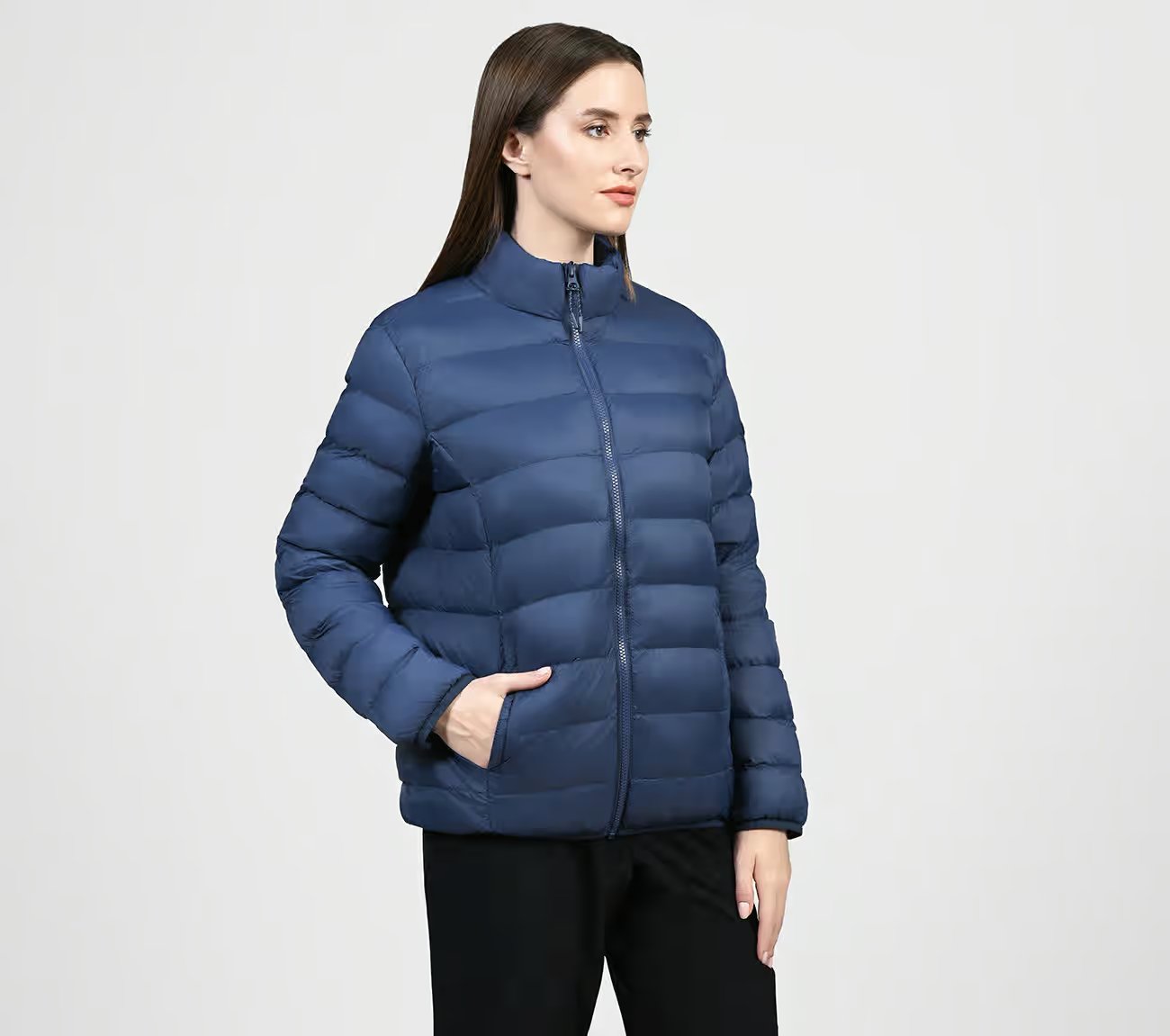 PUFFER FZ JACKET, BLUE/NAVY Apparel Bottom View